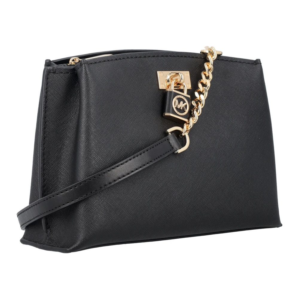 Michael Kors Ruby Saffiano Leren Messenger Tas Black Dames