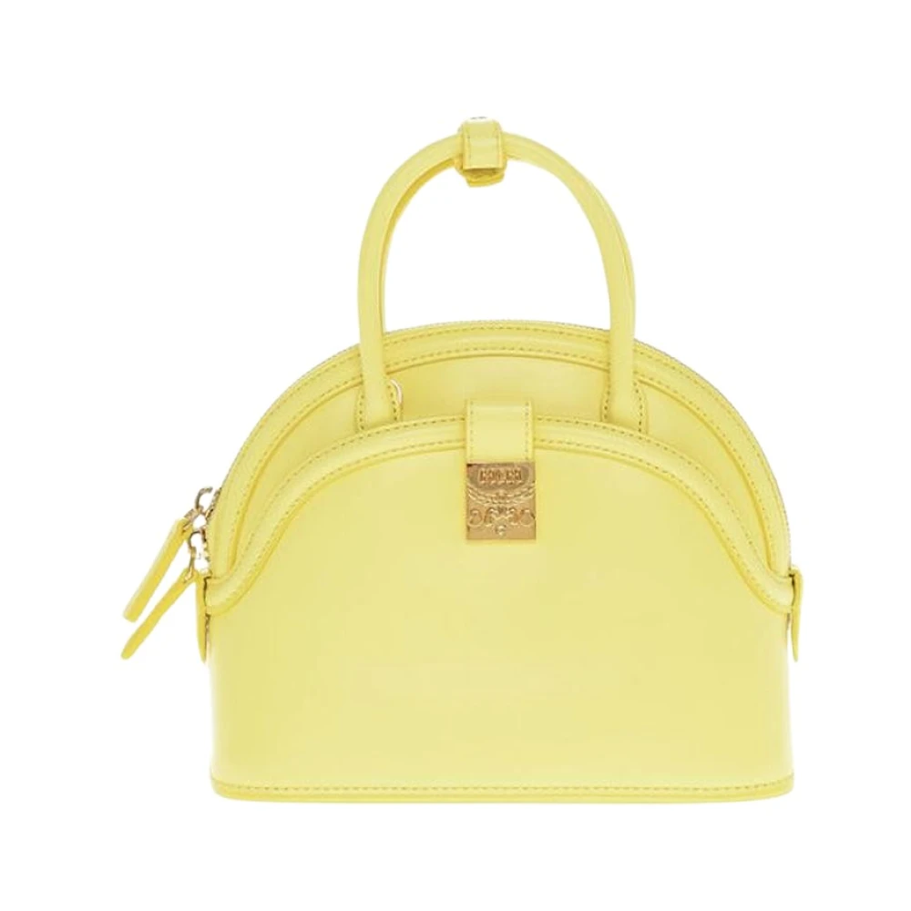 Mcm Yellow Gold Logo Crossbody Bag - Female - Handbags - One Size - Bags