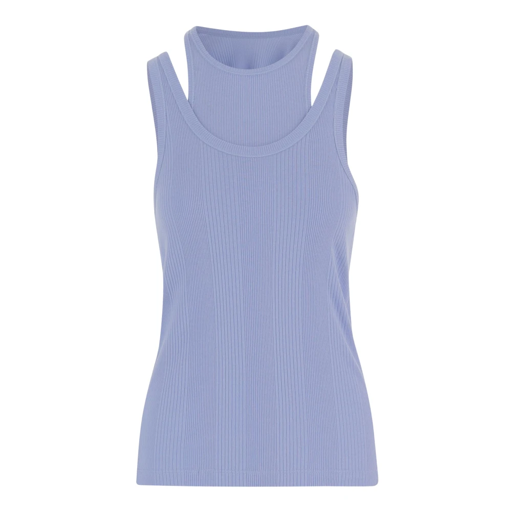 Armarium Women's Blue Sleeveless Tops, M, Sleeveless Top