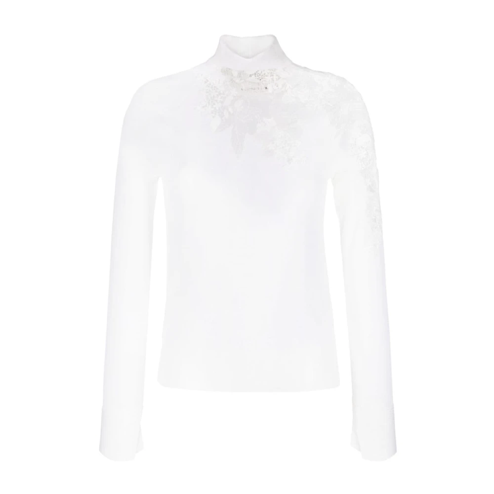 Ermanno Scervino Witte Sweaters met Kant White Dames