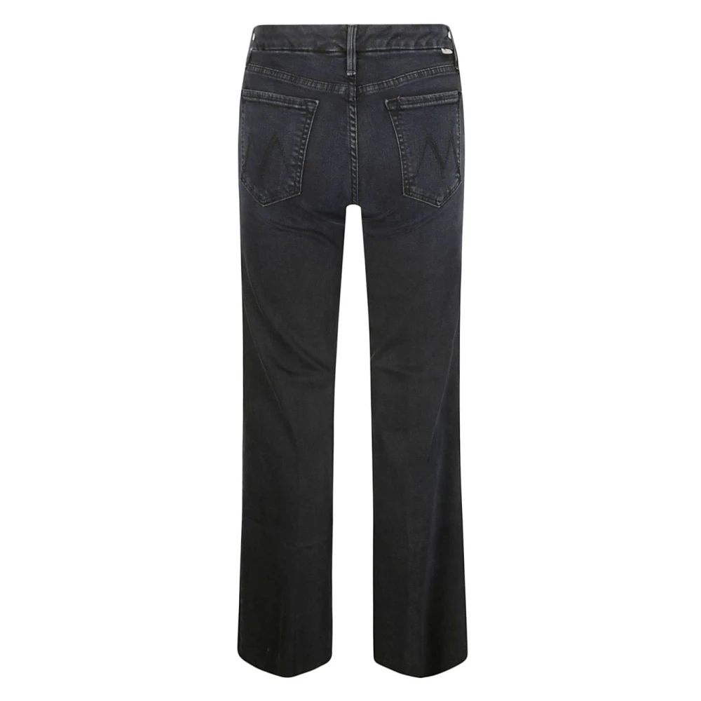 Mother Fray Wide Leg Denim Jeans Black Dames