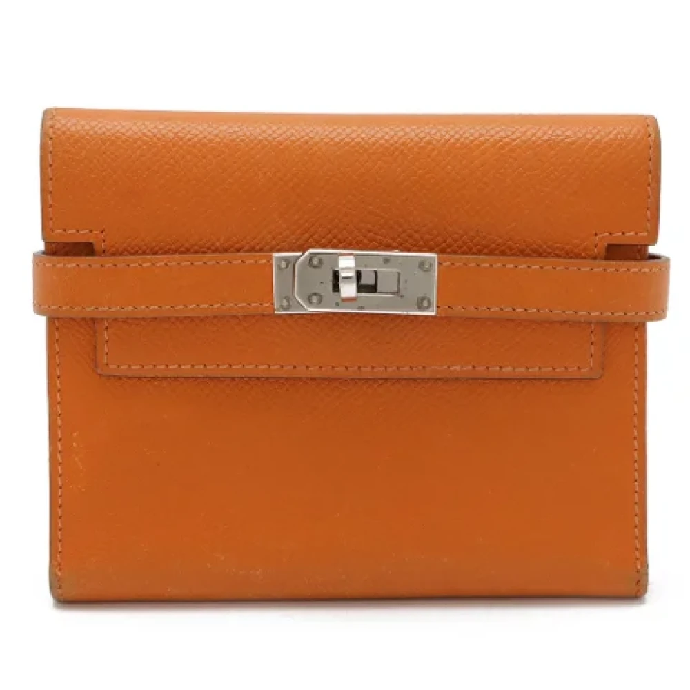 Hermès Vintage Pre-owned Leather wallets Orange Dames