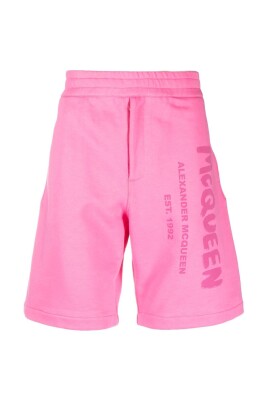 pink-logo-print-cotton-shorts