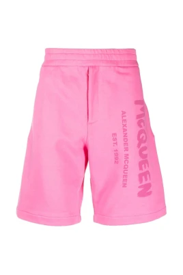 Rosa Logo-Print Bomullsshorts