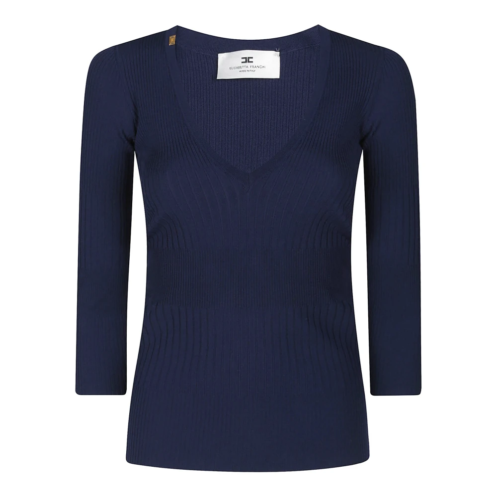 Knitwear > V-neck Knitwear - - Elisabetta Franchi - Modalova