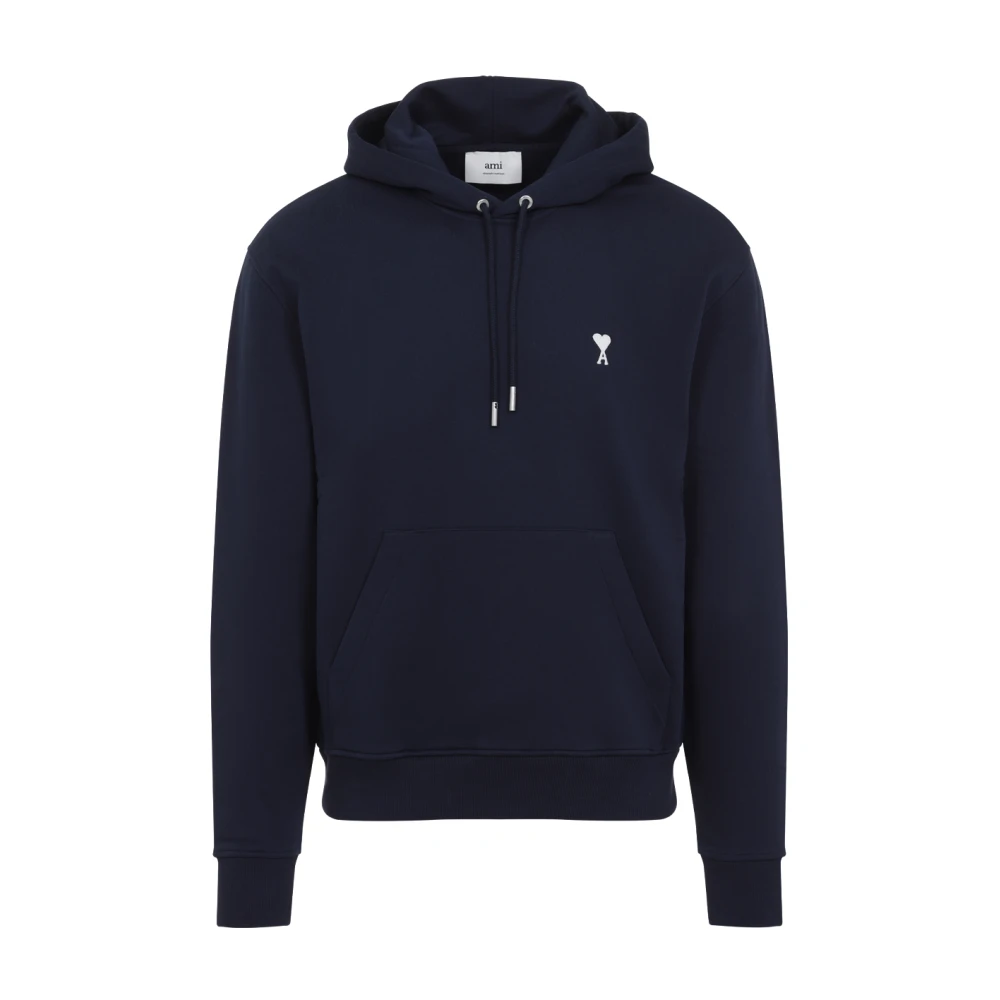 Ami Paris Nachtblauwe Hart Hoodie Blue Heren