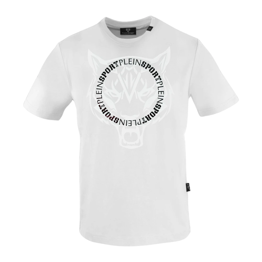 Plein Sport Katoenen T-shirt met Front Print White Heren