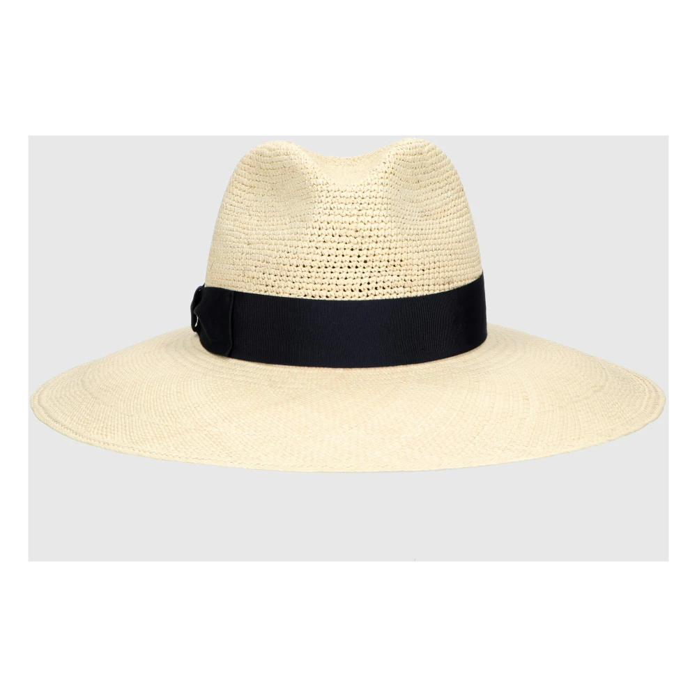 Borsalino Sophie Panama Semicrochet Hat White Dames