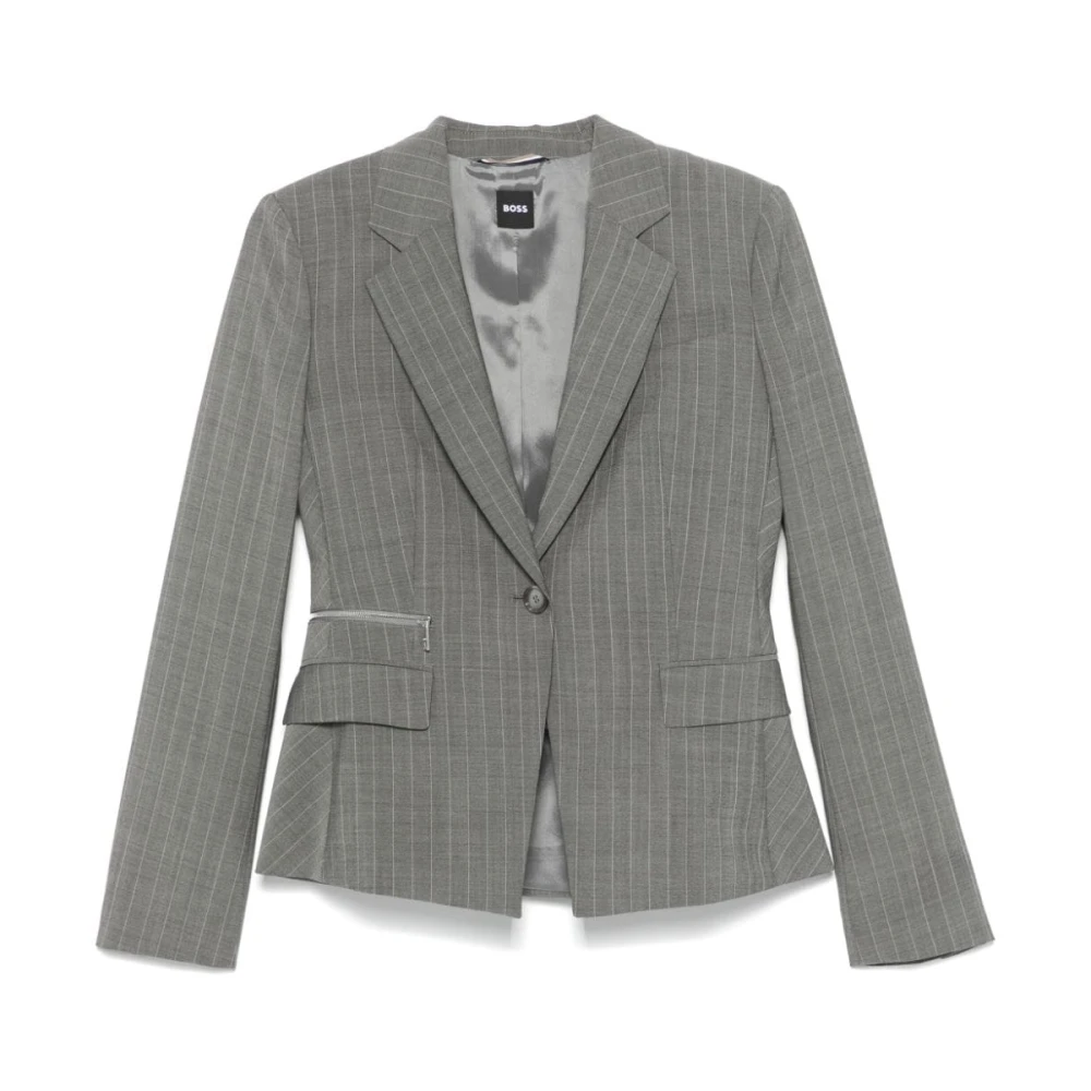 Boss Black Pinstripe Yllejacka Gray, Dam