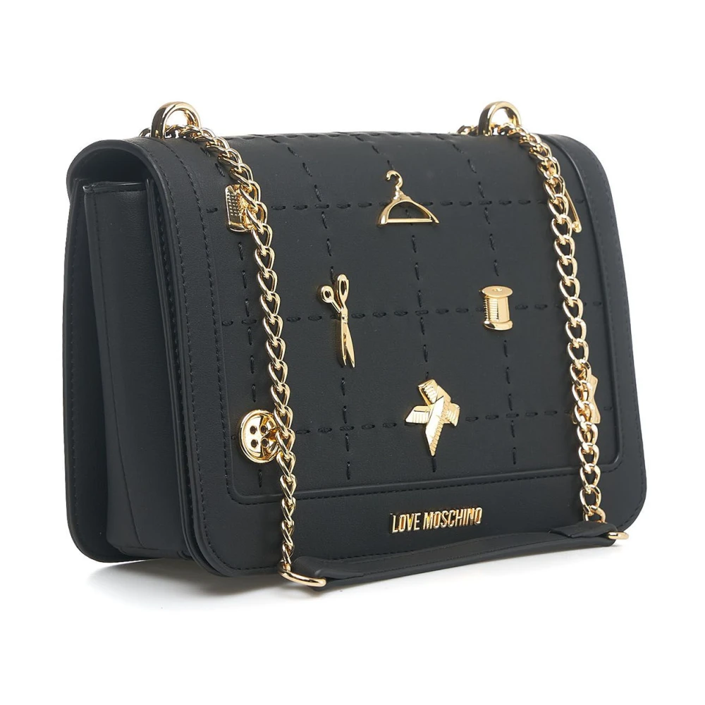 Love Moschino Zwarte Schoudertas Chic Stijl Black Dames
