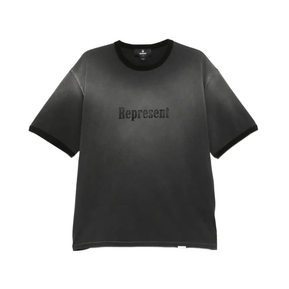 Represent Men's Black T-Shirts, Xl, Ringer T-Shirt Stained
