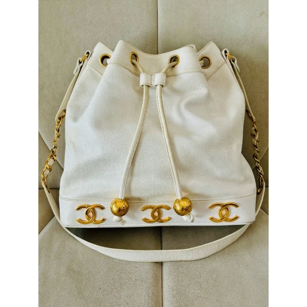 Chanel Vintage Pre-owned Leather chanel-bags Beige Dames