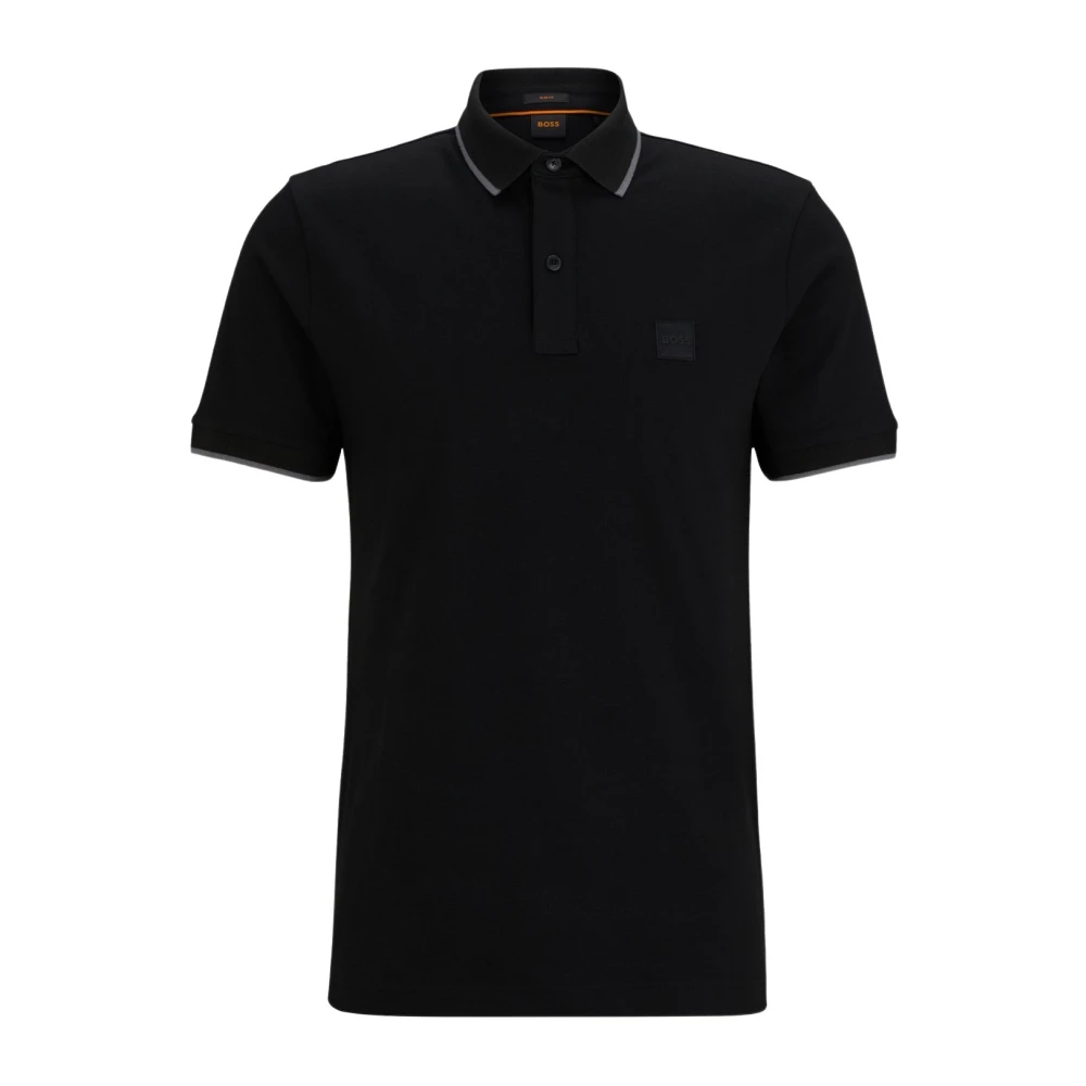 Boss Zwarte Polo Slim Fit Black Heren