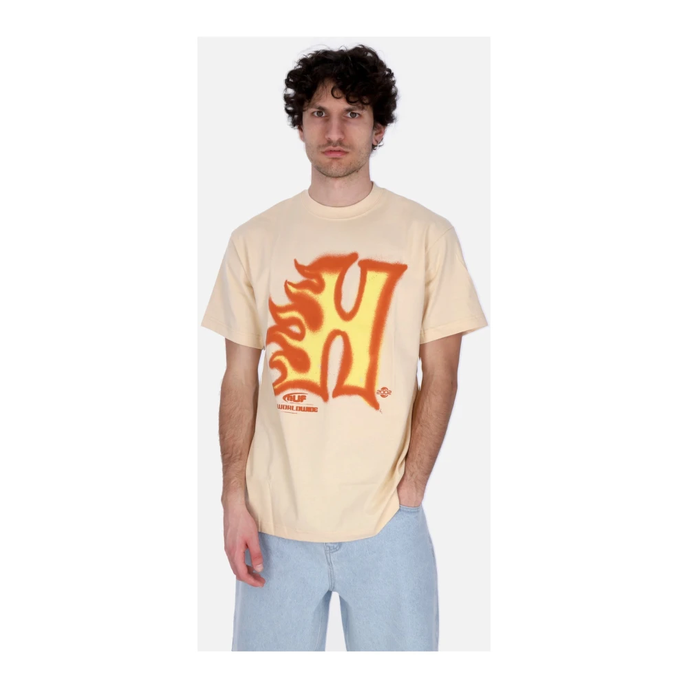 HUF Heat Wave Tee Wheat T-shirt Beige Heren