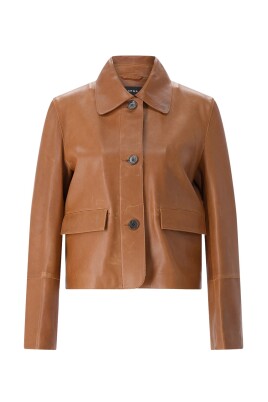 Veste Perfecto Look En Cuir D'agneau Beige Ivoire Arma Taille 40 FR - Occasion Très Bon état