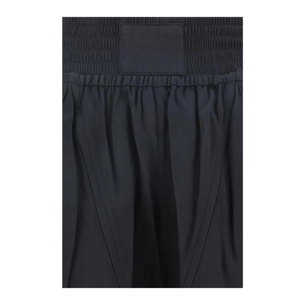 alexander wang Shorts met Monogram Patch en Elastische Taille Black Dames