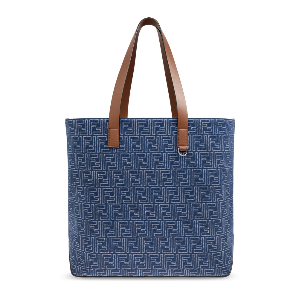 Fendi Men's Blue Ff Medium Shopper Bag - Shopping Bags - One Size - Bags