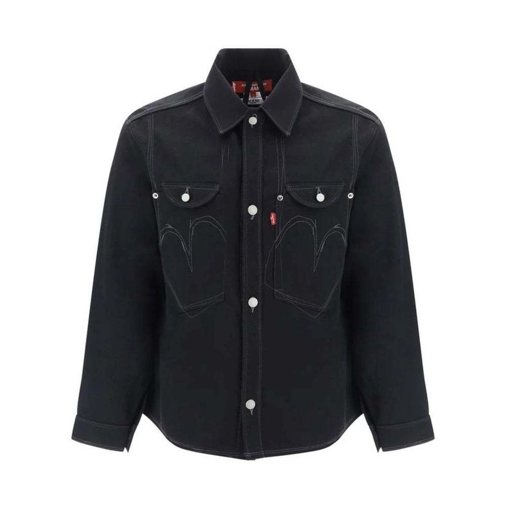 Junya Watanabe Monochrome Wollen Overhemd met Klassieke Kraag Black Heren