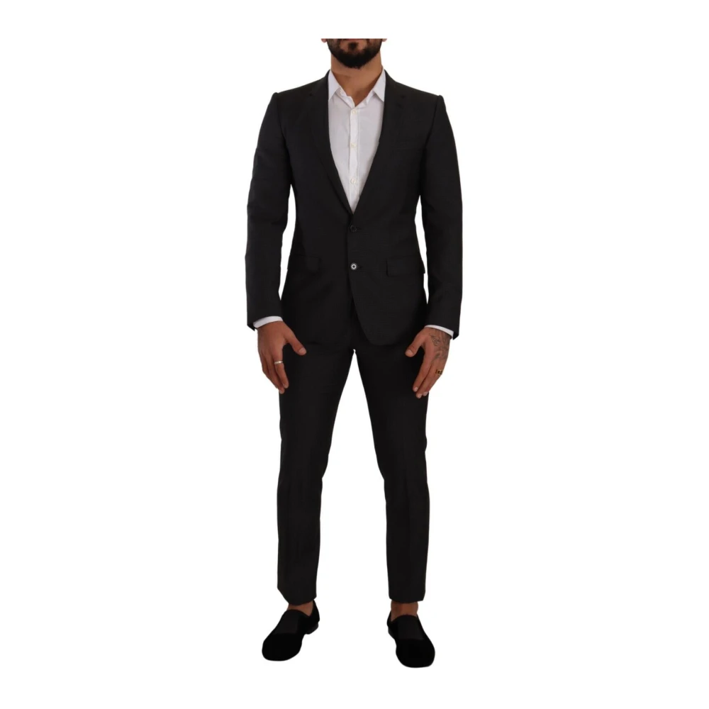 Dolce & Gabbana Herr Svart Kostymer S, Elegant Ull Martini Suit