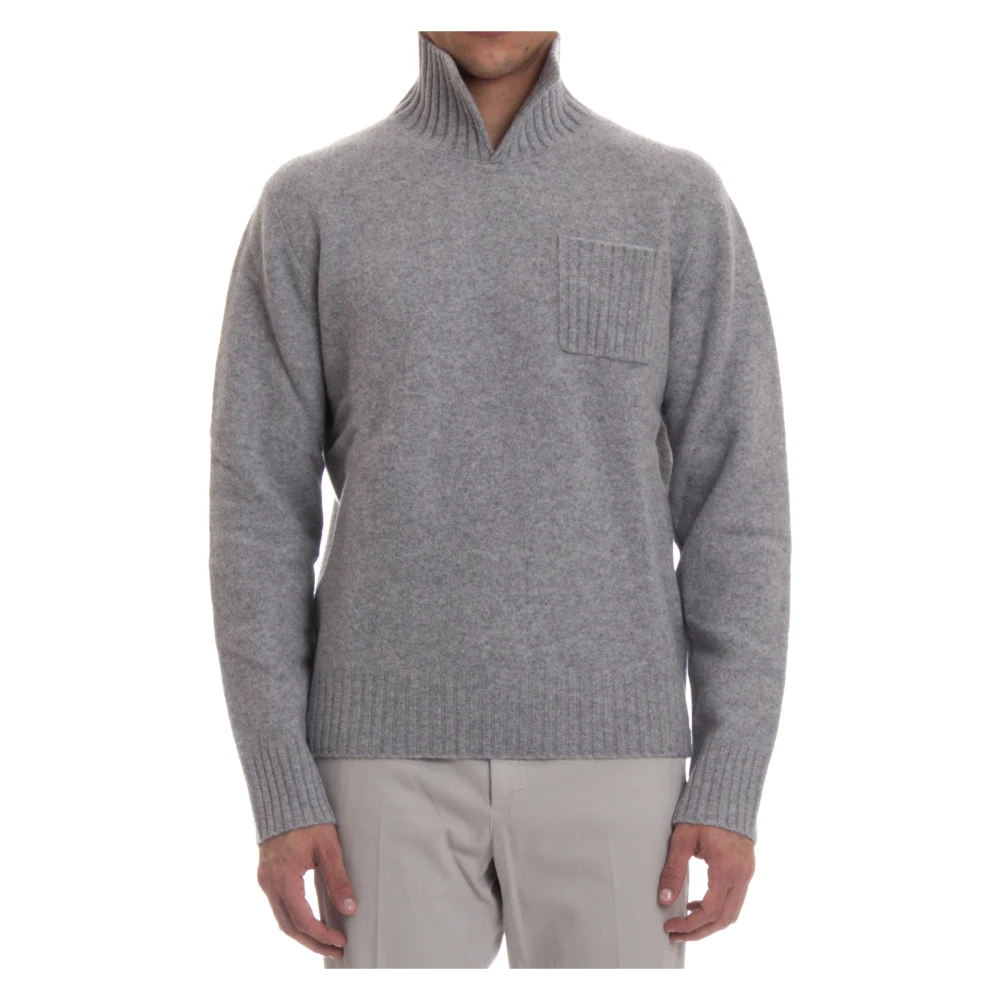 Ballantyne Grijze zeemansweater met zakdetail Gray Heren