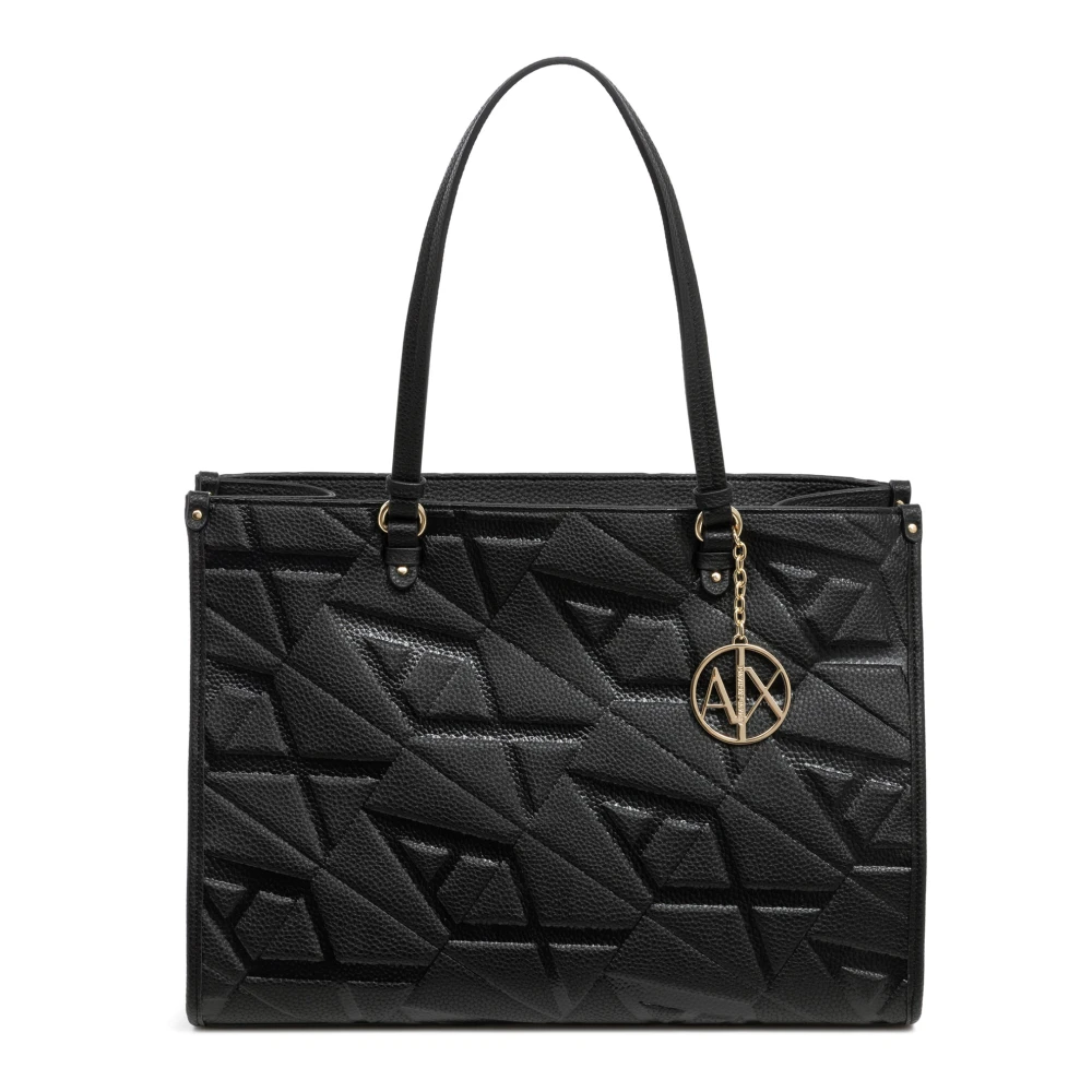 Armani Exchange Tote Bag met Logoprint en Verstelbare Riemen Black Dames