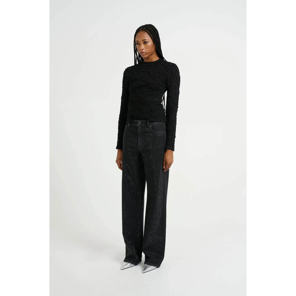 Gestuz Gesetzde Straight Leg Jeans met studs Black Dames
