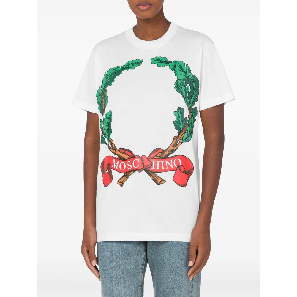 Moschino Grafische Print Katoenen T-Shirt White Dames