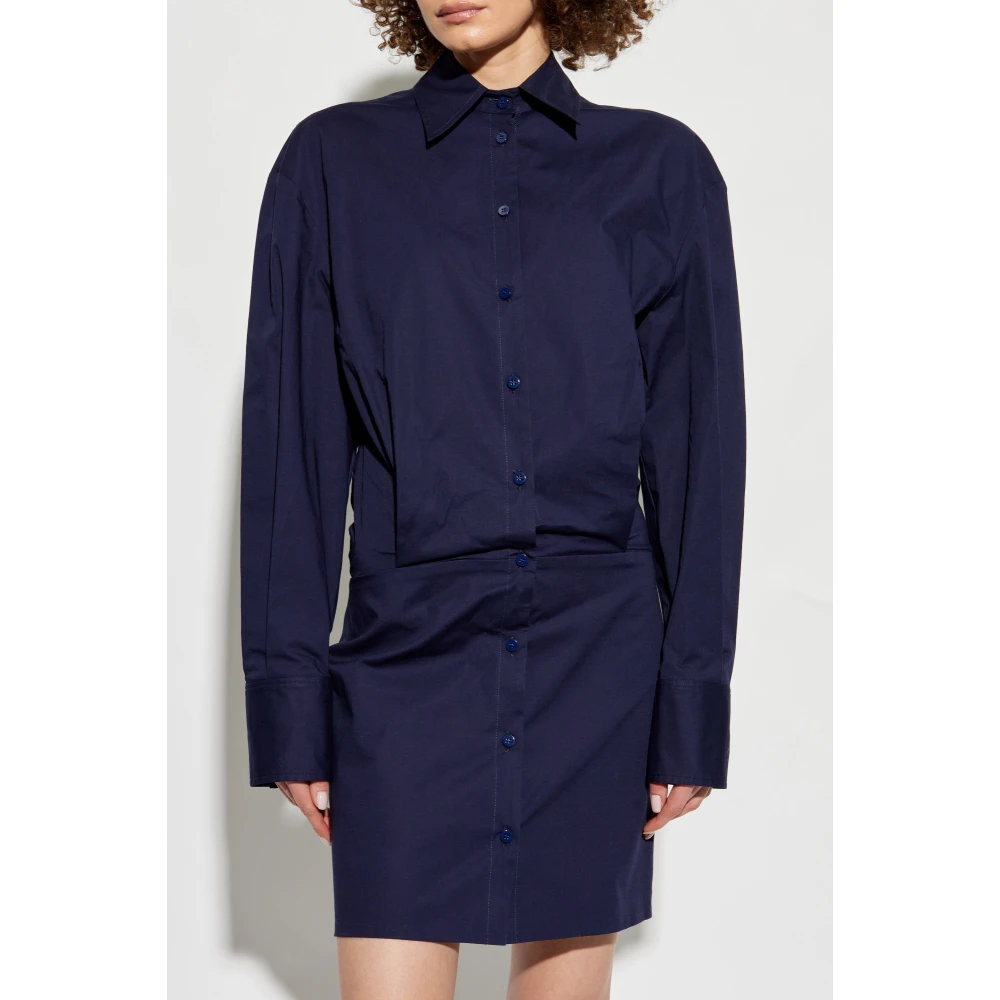 The Attico Gedrapeerde Jurk Blue Dames