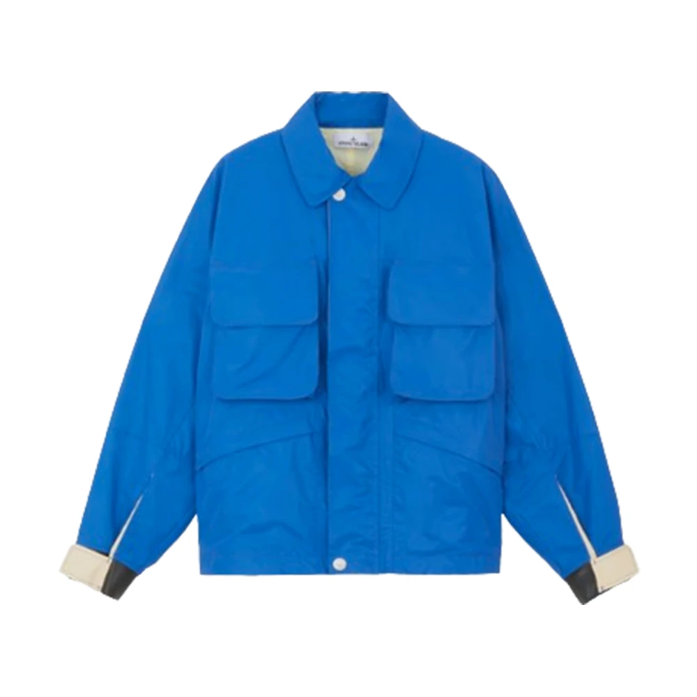 Stone Island Reflecterende windjack Marina Blauw Blue Heren