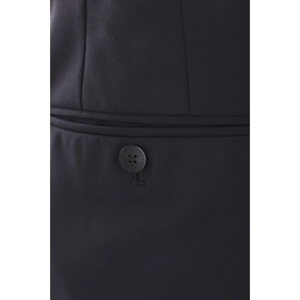 Caruso Blauw wol en mohair driedelig pak Blue Heren