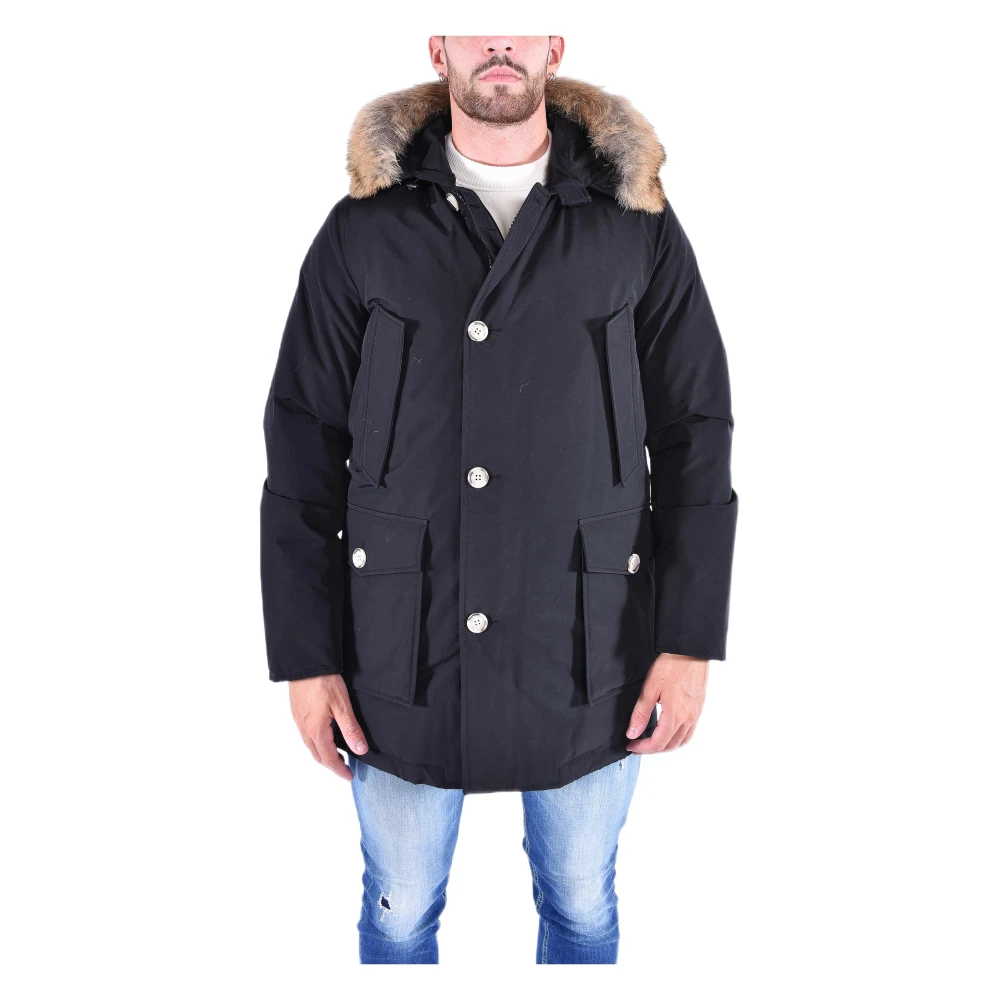 Woolrich Men's Black Winter Jackets, L, Arctic Detachable Fur Parka