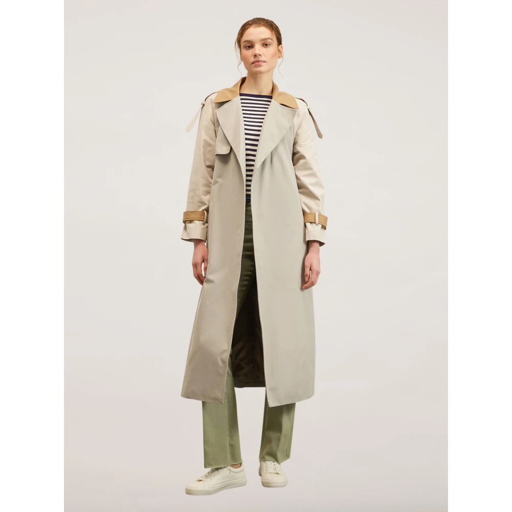 Motivi Lange dubbelrijige trenchcoat Gray Dames