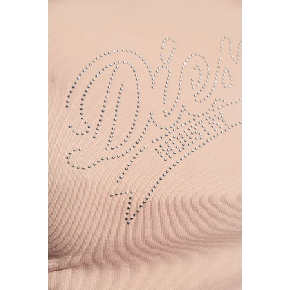 Diesel T-Vincie T-shirt met logo Pink Dames