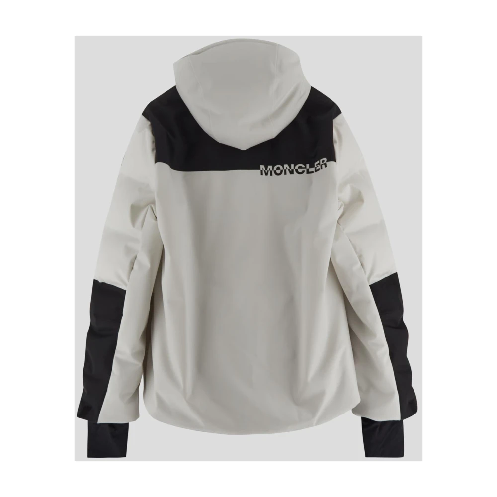 Moncler Nylon Logo Jas White Heren