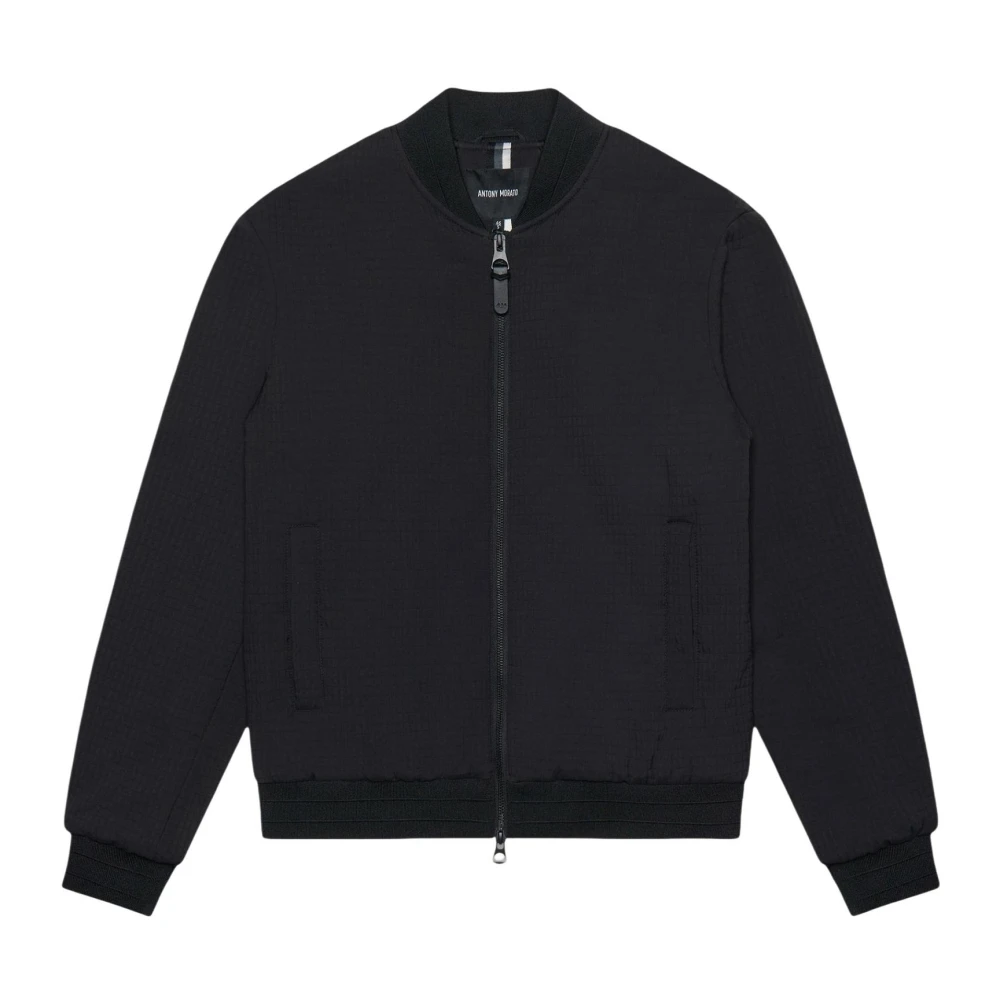 Antony Morato Men's Black Bomber Regular Fit With Silicone Patch