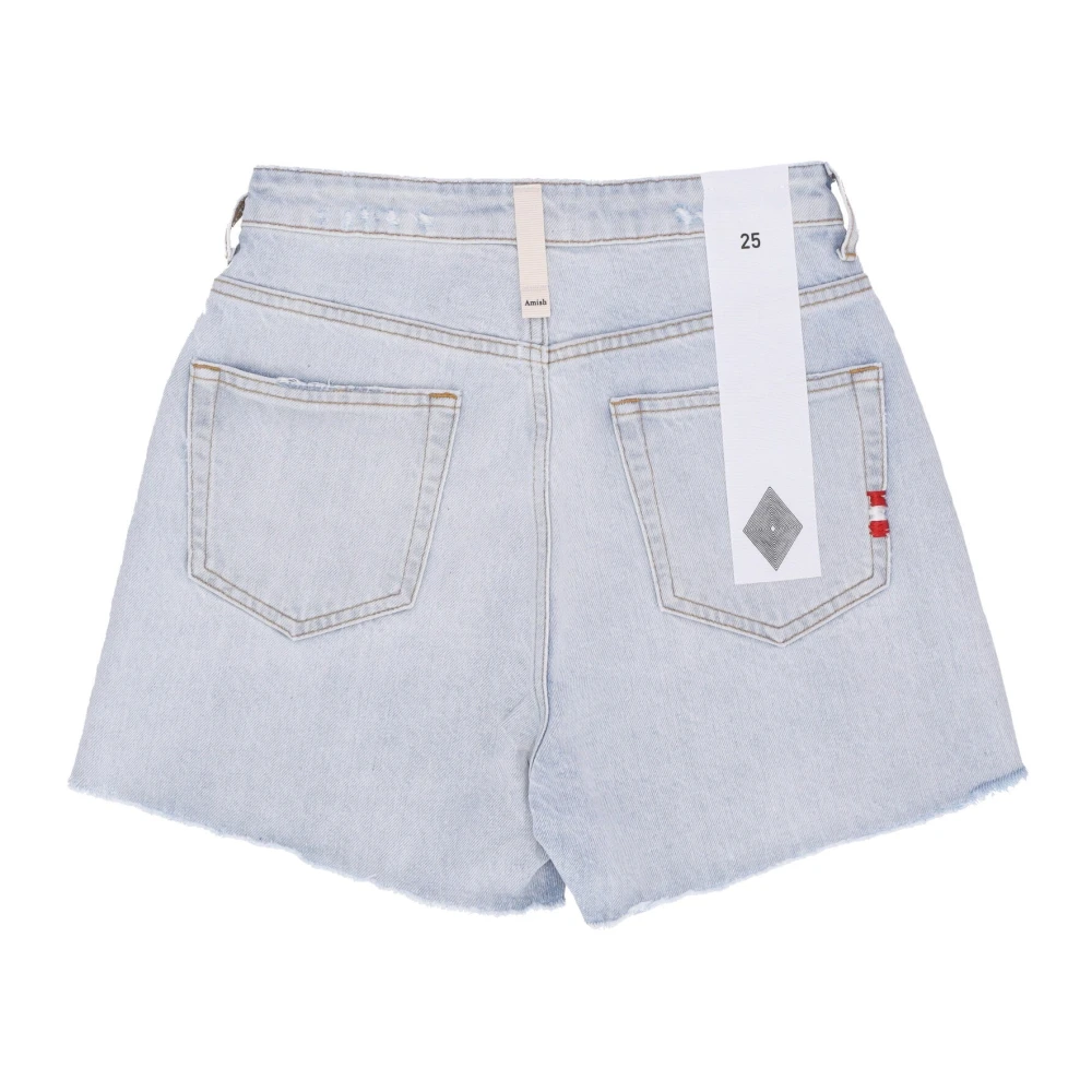 Amish Denim Shorts Ivy Franje Onderkant Blue Dames