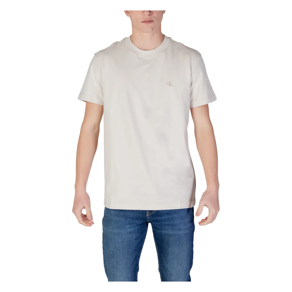 Calvin Klein Jeans Beige Katoenen T-shirt voor Mannen Beige Heren