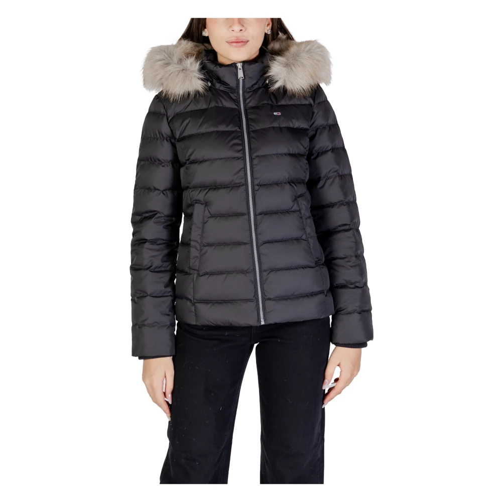 Tommy Jeans Zwarte Hooded Ritsjas Black Dames