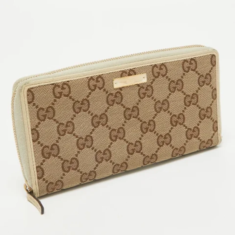 Gucci Vintage Pre-owned Canvas wallets Beige Dames
