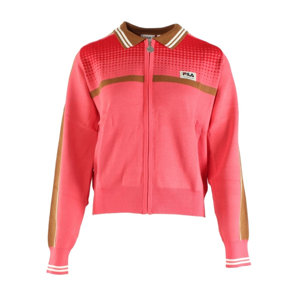 Fila Sweatshirt met rits en zichtbaar logo Pink Dames