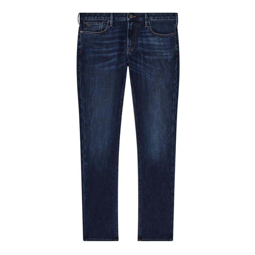 Emporio Armani Mannelijk Blauw Jeans Heren, W32, Katoen, Slim-Fit Jeans