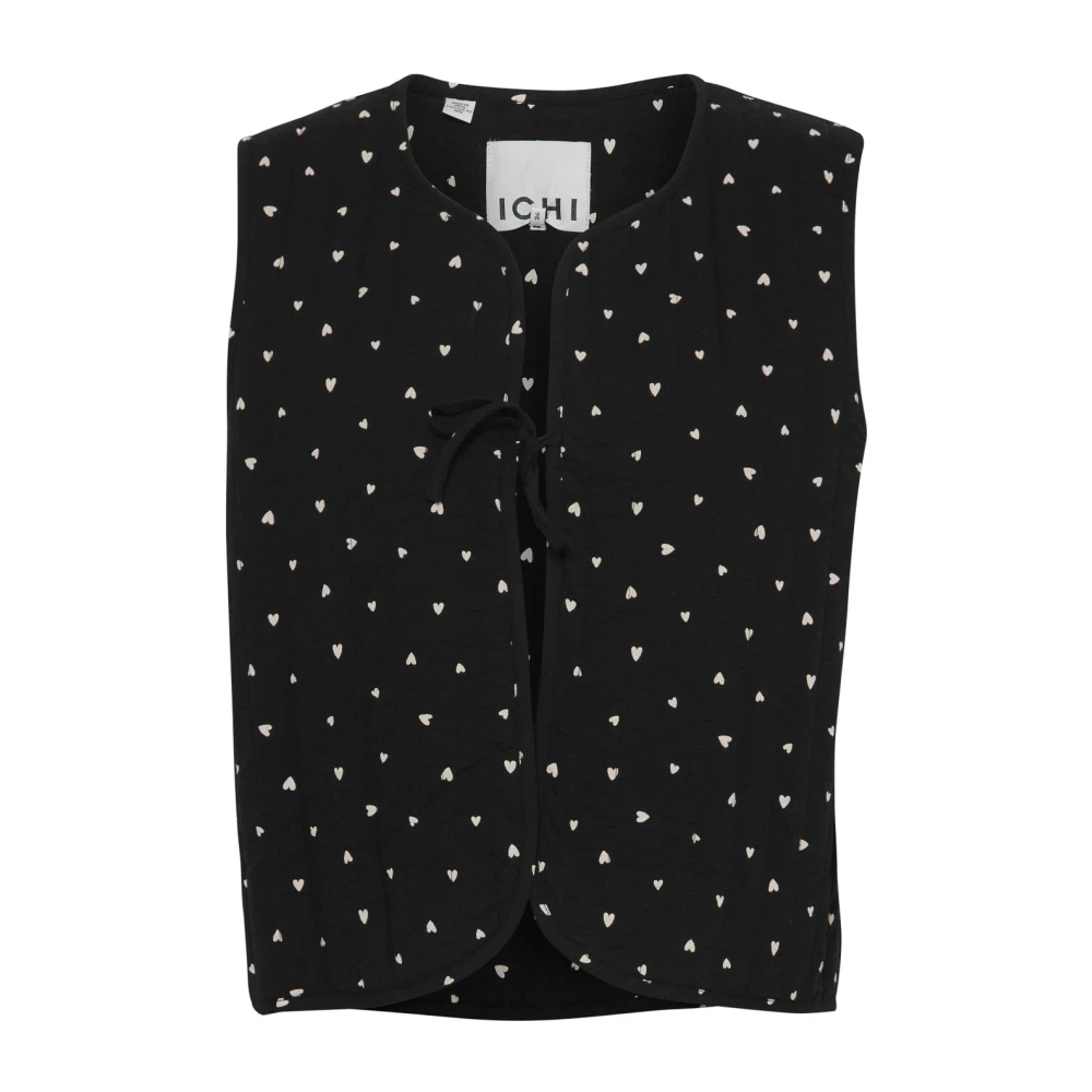 Ichi Zwart Hart Gilet | Freewear Zwart Black Dames