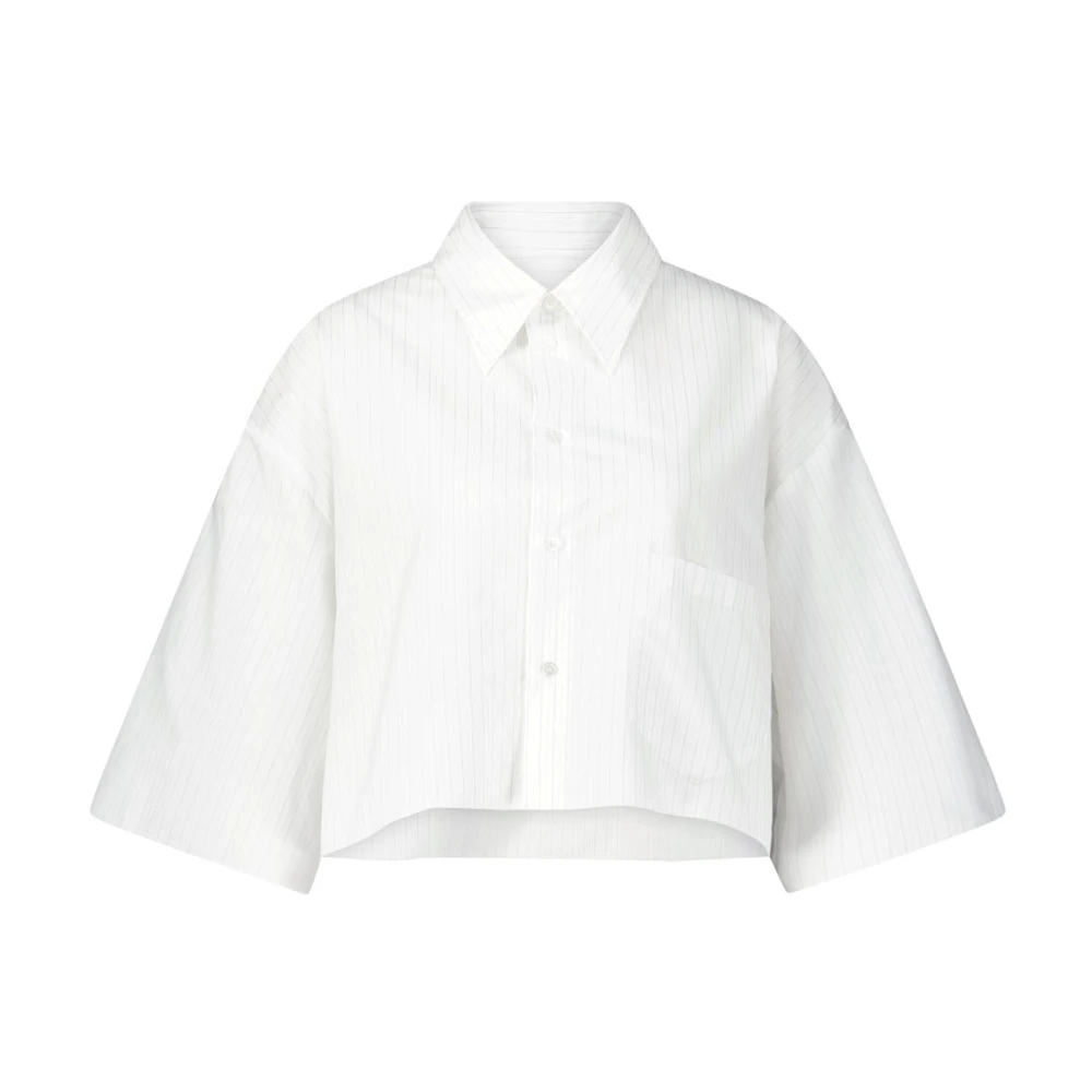 Maison Margiela Geknipte Katoenen Overhemd met Moderne Details White Dames