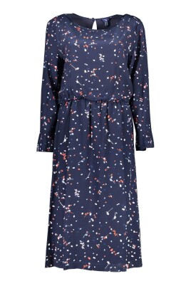 blue-long-sleeve-viscose-dress