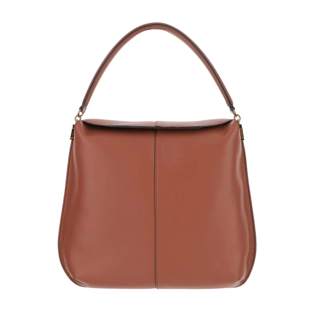 TOD'S Leren Flaptas met T-Detail Brown Dames