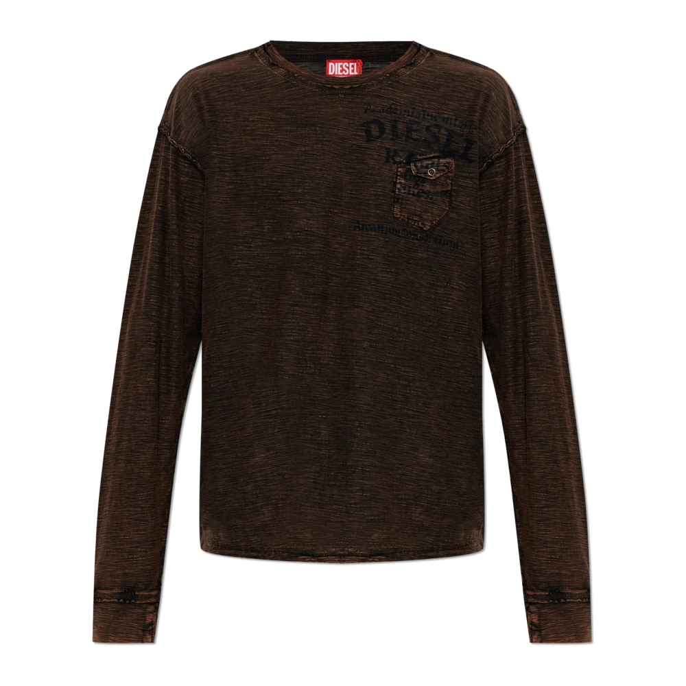 Diesel Uomo Marrone - Long Sleeve Tops - Tops - 3XL