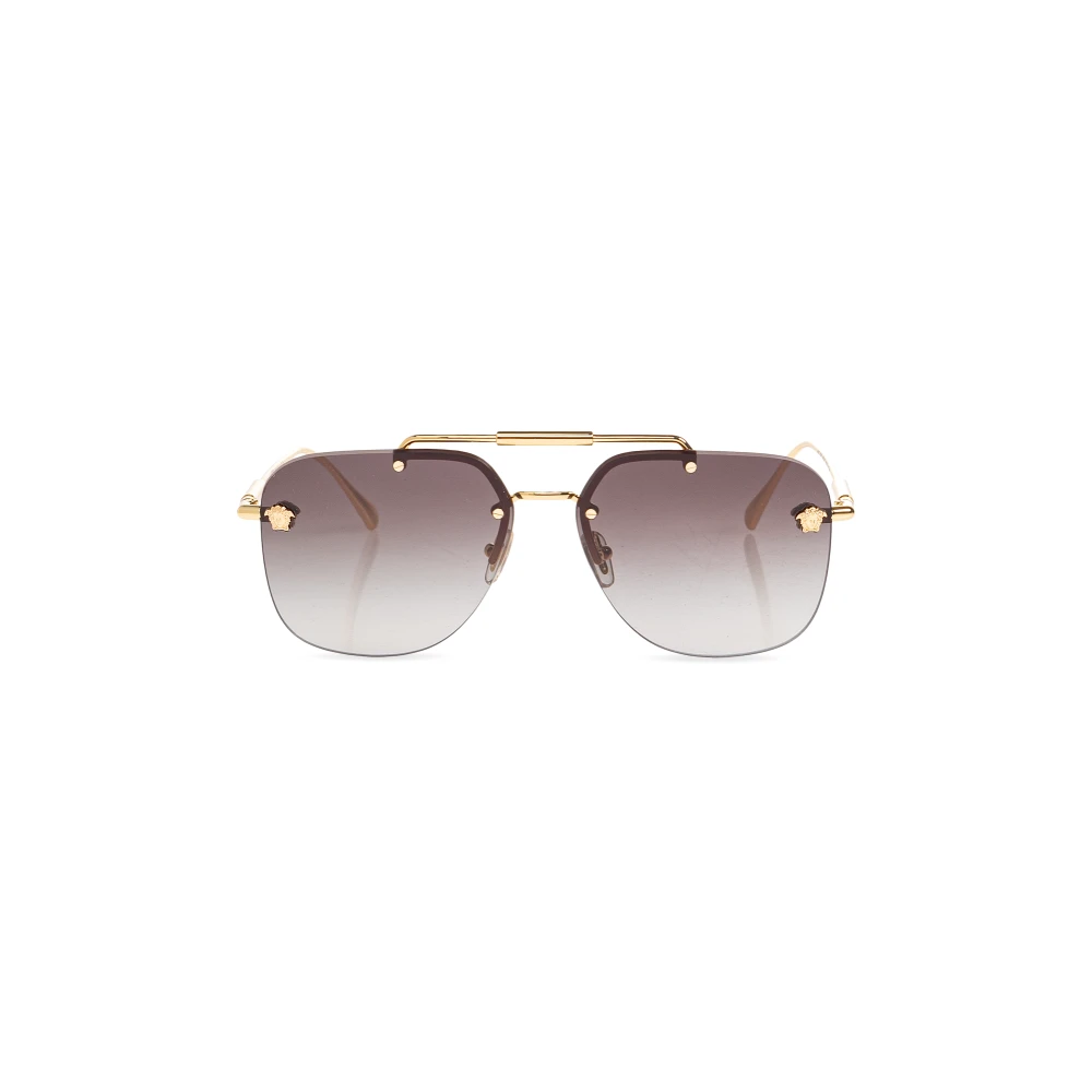 Versace Damen Gold Ve2296 100284 Sonnenbrillen Metall Grau Quadratisch Normal Nuanciert - Bild 6