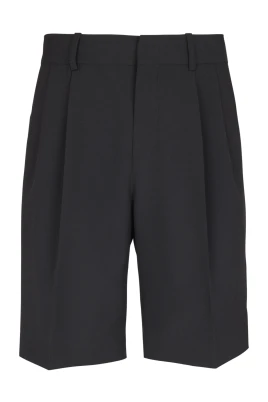 Wool Darted Bermuda Shorts