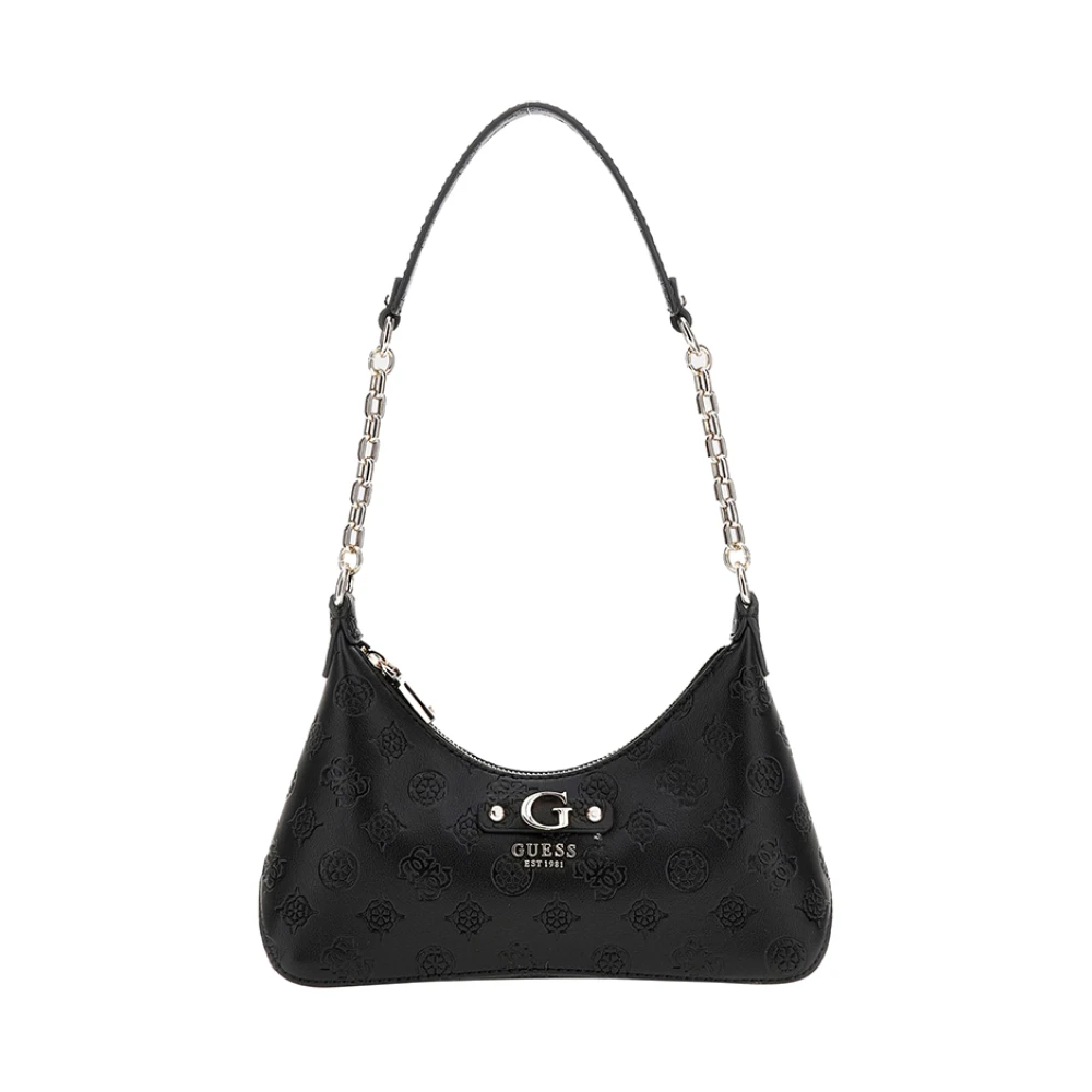 Guess Elegante Zwarte Handtas met Gouden Details Black Dames