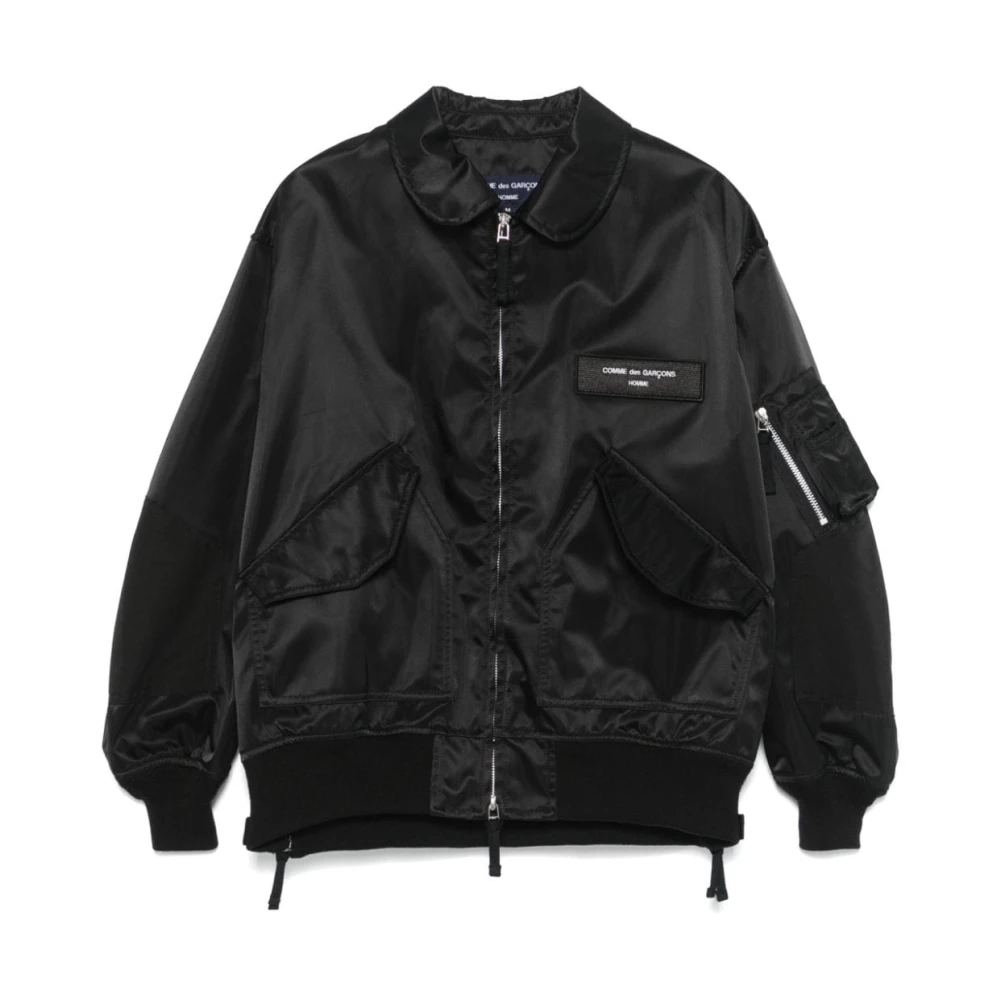 Comme des Garçons Zwarte ritsjas met logopatch Black Heren